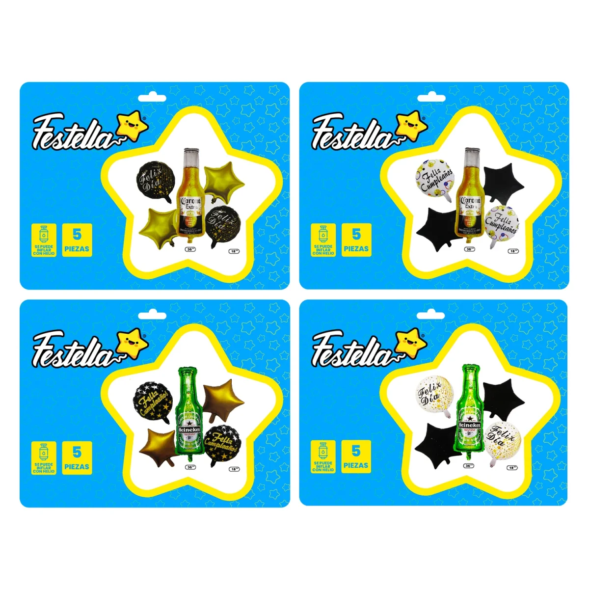 KIT GLOBO CERVEZA FELIZ DIA X5 (PQTX12)