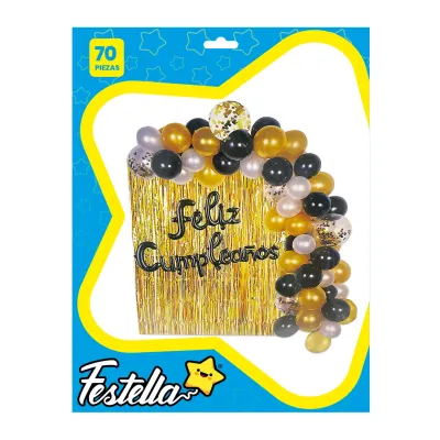 KIT GLOBO ORGANICO FELIZ CUMPLEAÑOS X70