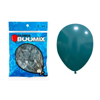 GLOBO DE LATEX FUSION AZUL TURQUESA R12X12 (PQTX12)´