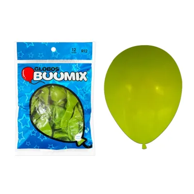 GLOBO DE LATEX FUSION VERDE OLIVA R12X12 (PQTX12)´