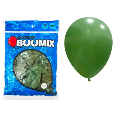 GLOBO DE LATEX FUSION VERDE OLIVA INTENSO R12X50