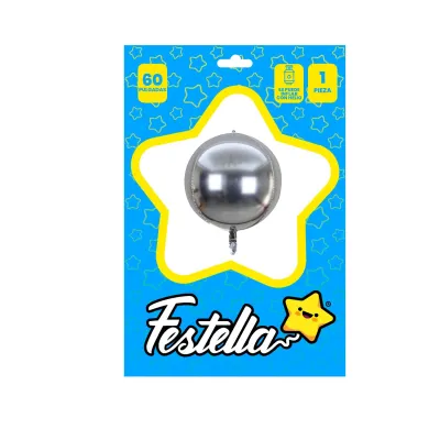 GLOBO REDONDO PLATEADO 60" (PQTX12)