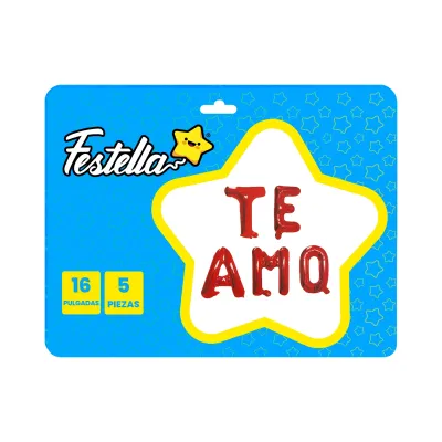 GLOBO TE AMO ROJO X5PCS 16" (PQTX12)