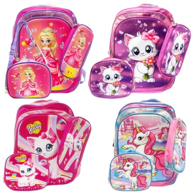 BOLSO NIÑA CON LONCHERA Y CARTUCHERA