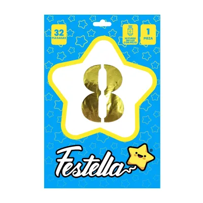 GLOBO DORADO 32" #8 (PQTX25)