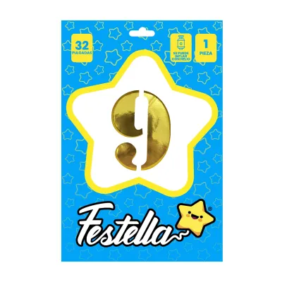 GLOBO DORADO 32" #9 (PQTX25)