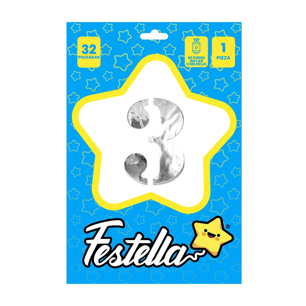 GLOBO PLATEADO 32" #3 (PQTX25)