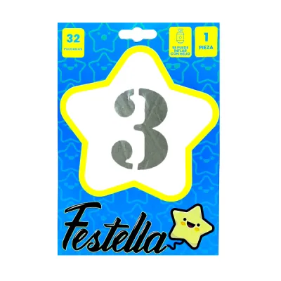 GLOBO PLATEADO 32" #3 (PQTX25)