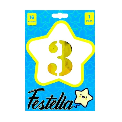 GLOBO DORADO 16" #3 (PQTX25)