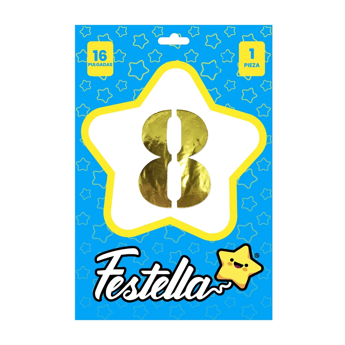 GLOBO DORADO 16" #8 (PQTX25)