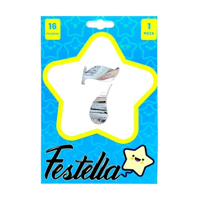 GLOBO PLATEADO 16" #7 (PQTX25)