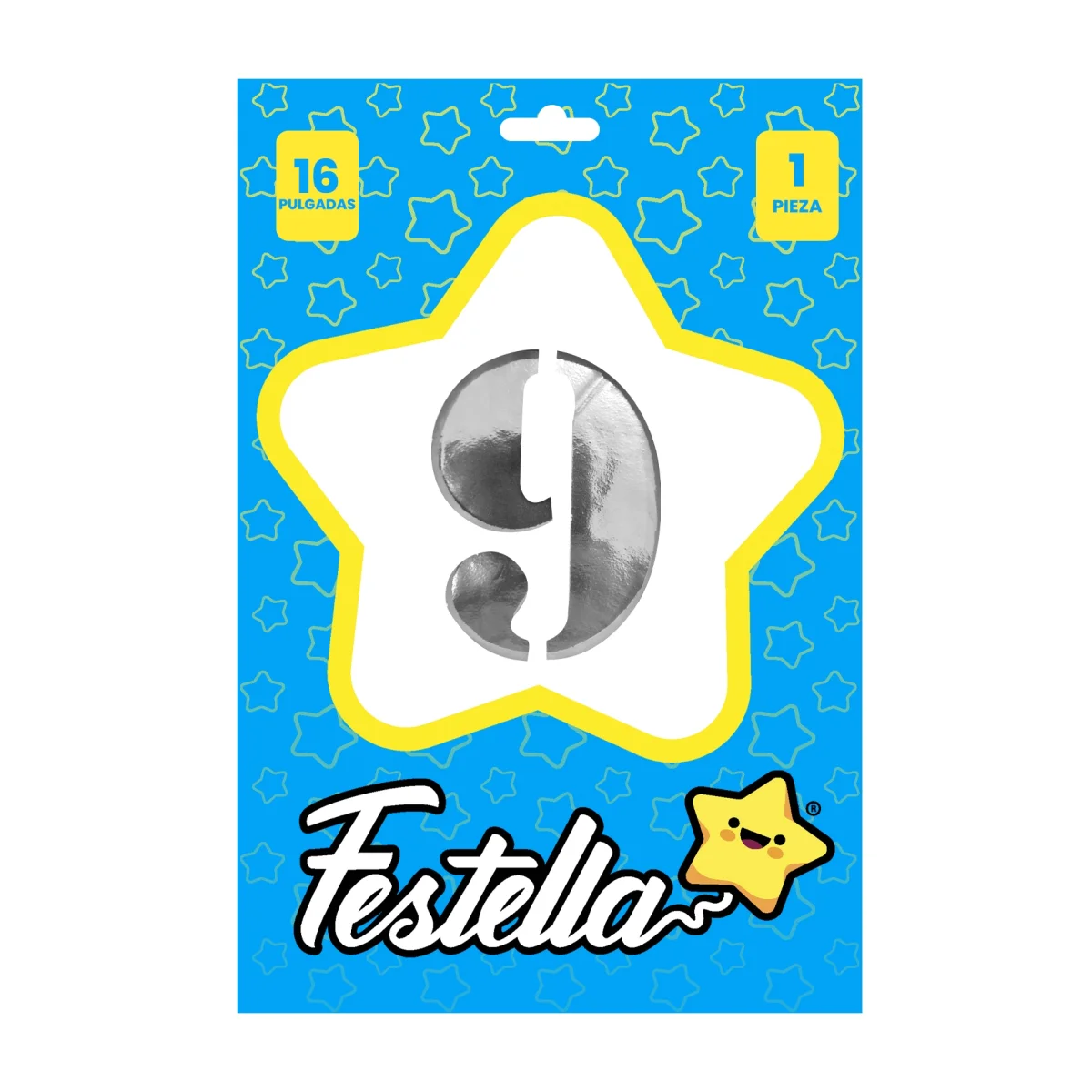 GLOBO PLATEADO 16" #9 (PQTX25)