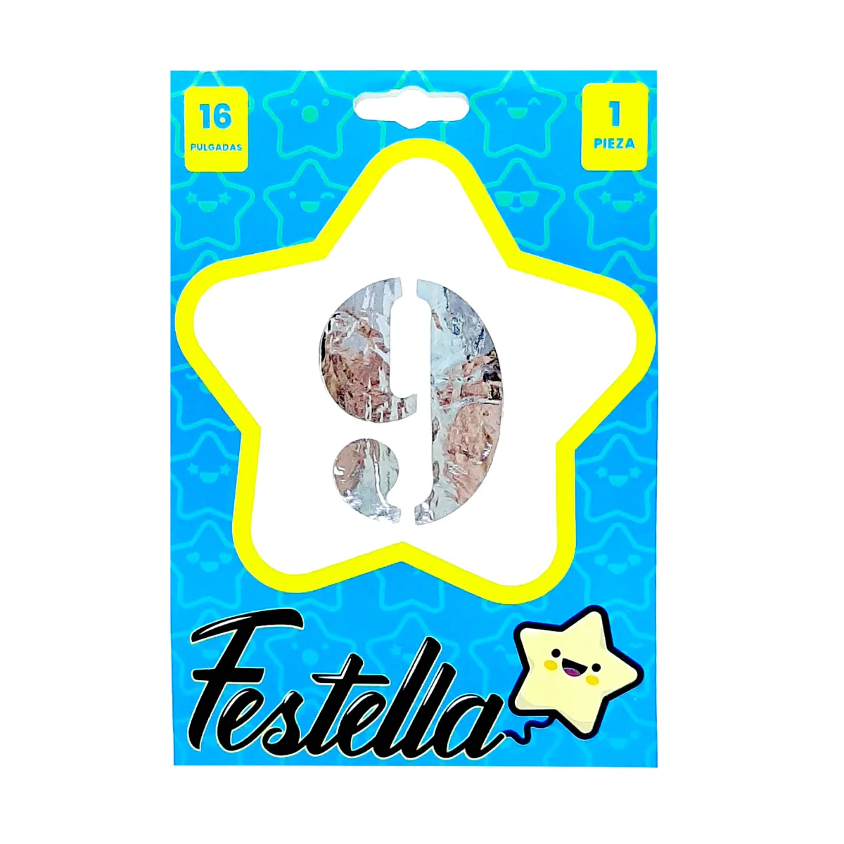 GLOBO PLATEADO 16" #9 (PQTX25)