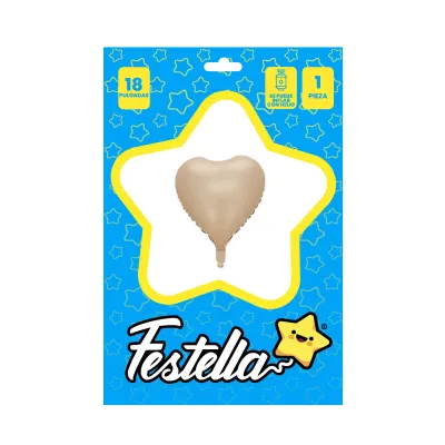 GLOBO CORAZON CARAMELO 18" (PQTX25)