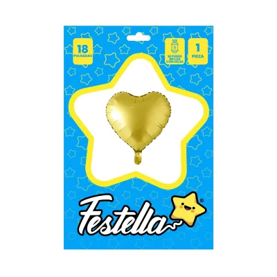 GLOBO CORAZON DORADO 18" (PQTX25)