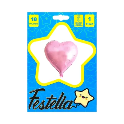 GLOBO CORAZON ROSADO 18" (PQTX25)