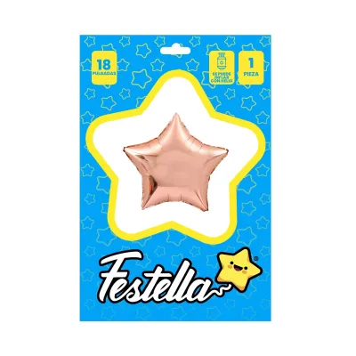 GLOBO ESTRELLA PALO ROSA 18" (PQTX25)