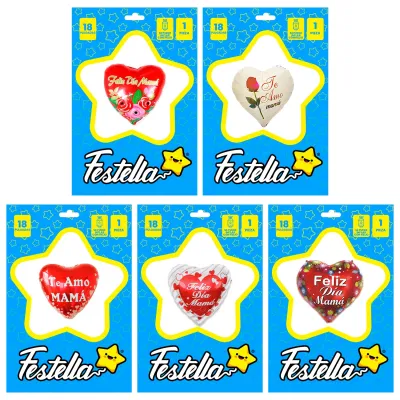 GLOBO CORAZON FELIZ DIA MAMA 18" (PQTX25),