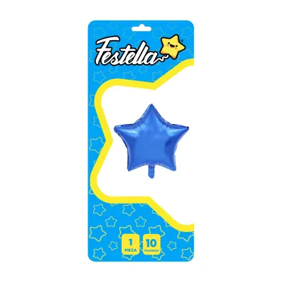 GLOBO ESTRELLA AZUL 10" (PQTX25)