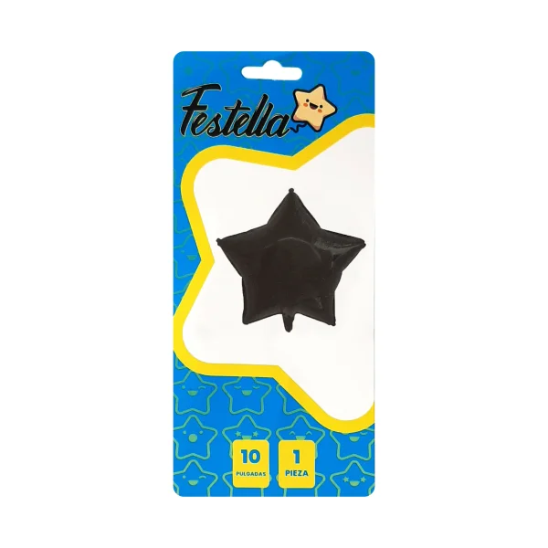 GLOBO ESTRELLA NEGRO 10" CARTON *(PQTX25)