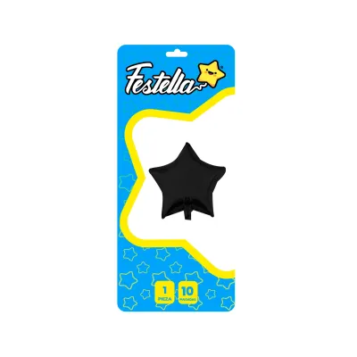 GLOBO ESTRELLA NEGRO 10" (PQTX25)