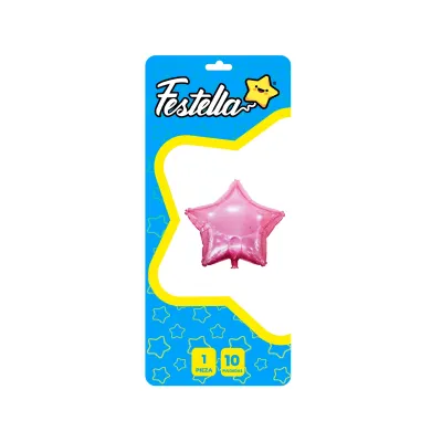 GLOBO ESTRELLA ROSADO 10" (PQTX25)