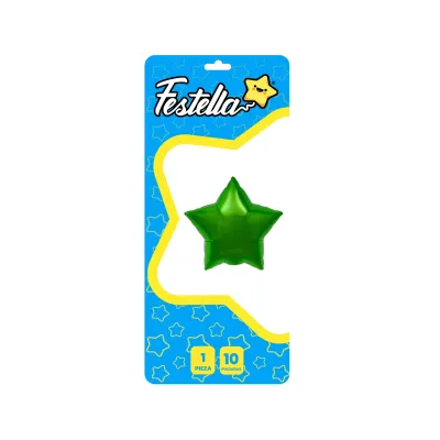 GLOBO ESTRELLA VERDE 10" (PQTX25)