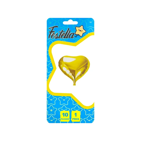 GLOBO CORAZON DORADO 10" (PQTX25)