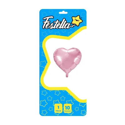 GLOBO CORAZON ROSADO 10" (PQTX25)