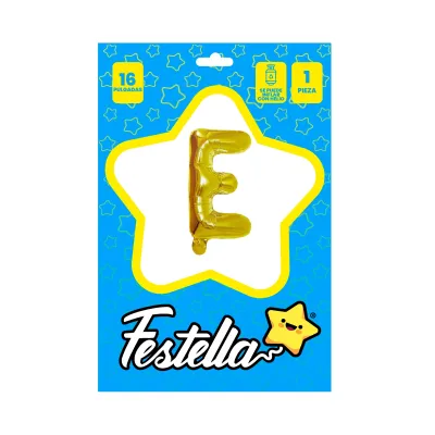 GLOBO LETRA E DORADO 16" (PQTX25)