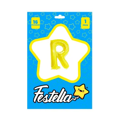 GLOBO LETRA R DORADO 16" (PQTX25)