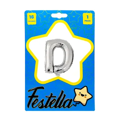 GLOBO LETRA D PLATEADA(PQTX25)