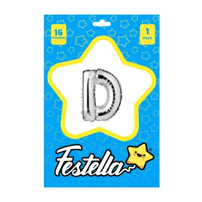 GLOBO LETRA D PLATEADO 16" (PQTX25)