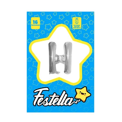 GLOBO LETRA H PLATEADO 16" (PQTX25)