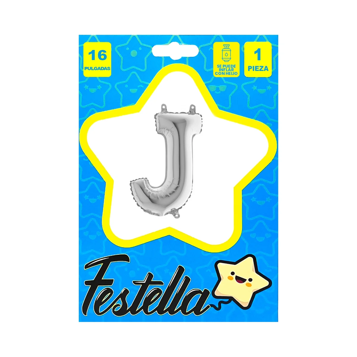 GLOBO LETRA J PLATEADA(PQTX25)