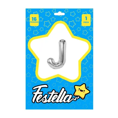 GLOBO LETRA J PLATEADA 16" (PQTX25)