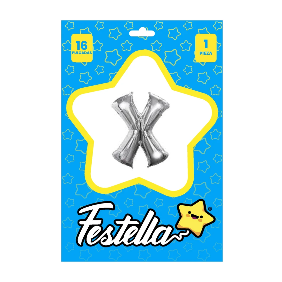 GLOBO LETRA X PLATEADA(PQTX25)