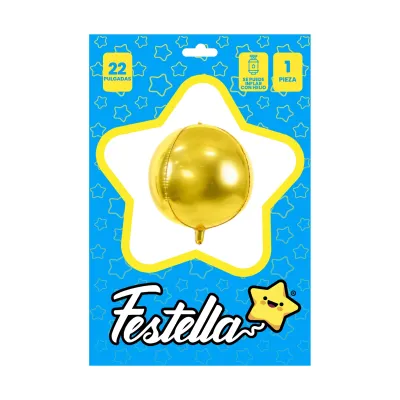 GLOBO REDONDO DORADO 22" (PQTX25)