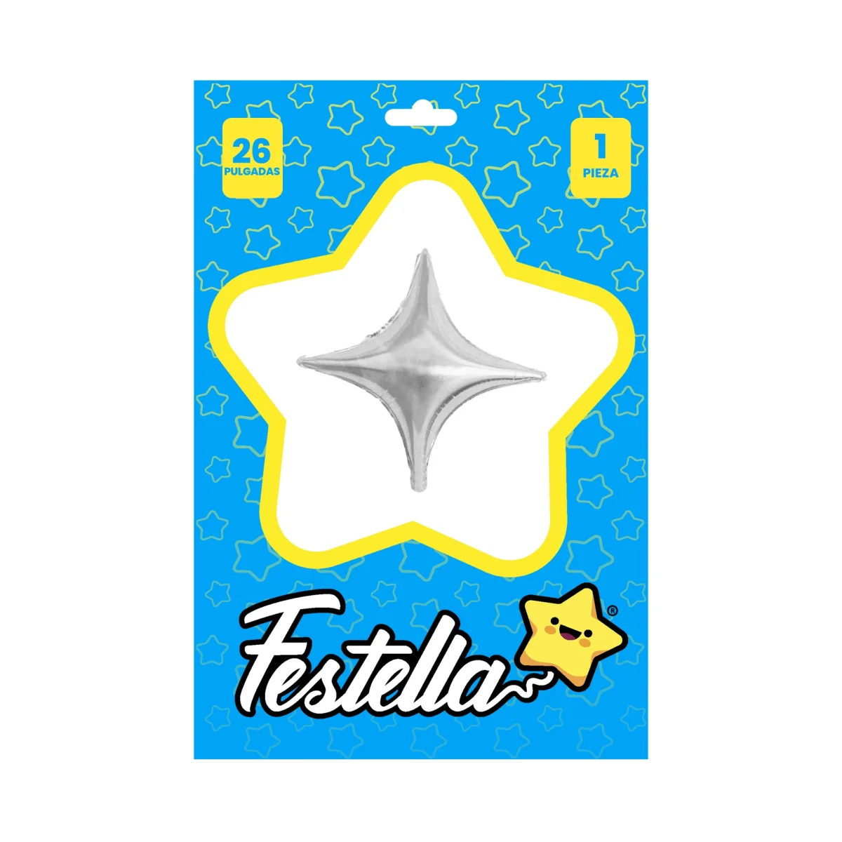 GLOBO ESTRELLA PLATEADO 26"