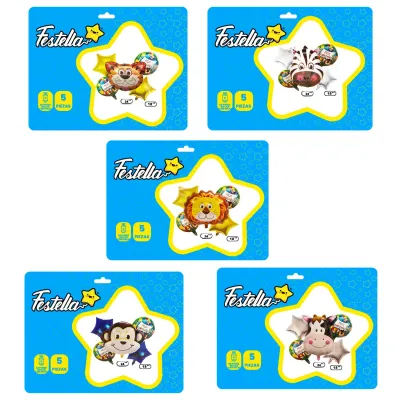 KIT GLOBO ANIMALES X5