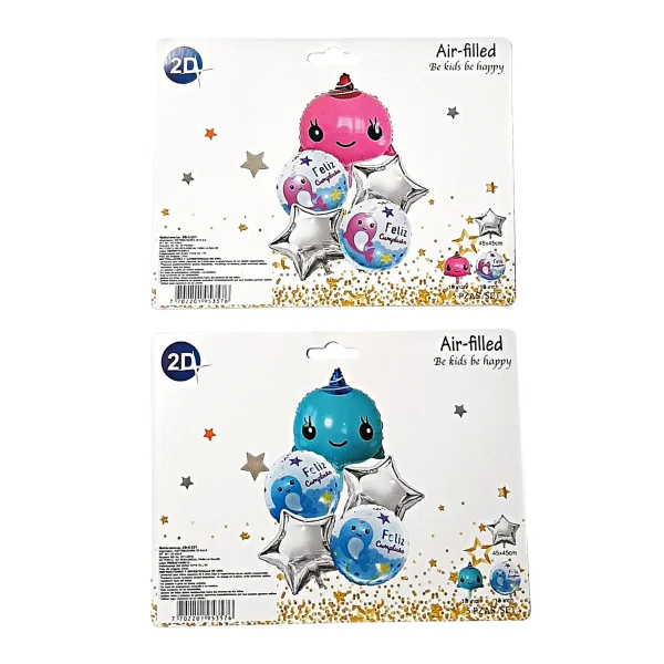 KIT GLOBO BALLENA X5;(PQTX12)