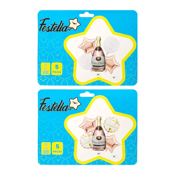 KIT GLOBO CHAMPAÑA X5 (PQTX12)