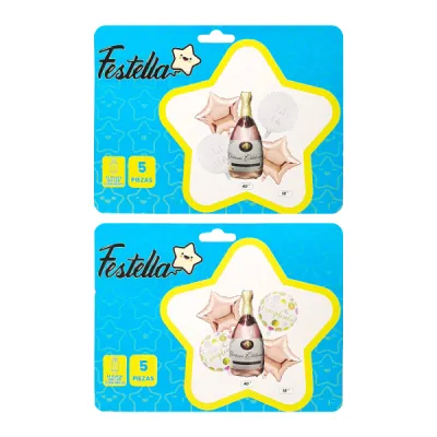 KIT GLOBO CHAMPAÑA X5 (PQTX12)