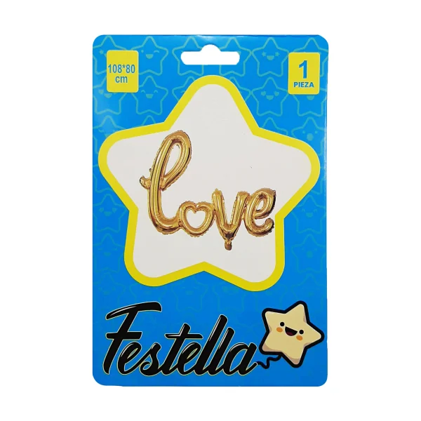 GLOBO LOVE DORADO 40"(PQTX25)