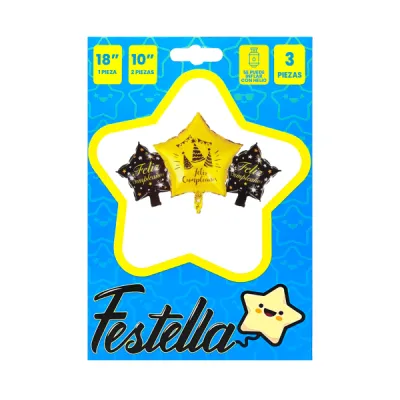 KIT GLOBO FELIZ CUMPLEAÑOS X3