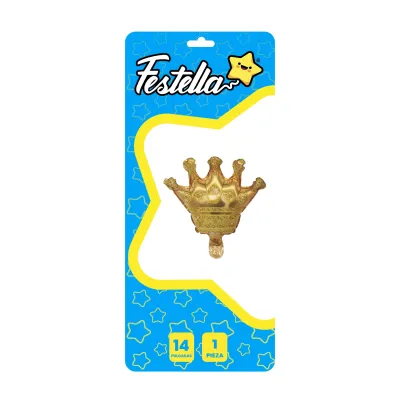 GLOBO CORONA DORADO 14" (PQTX25)