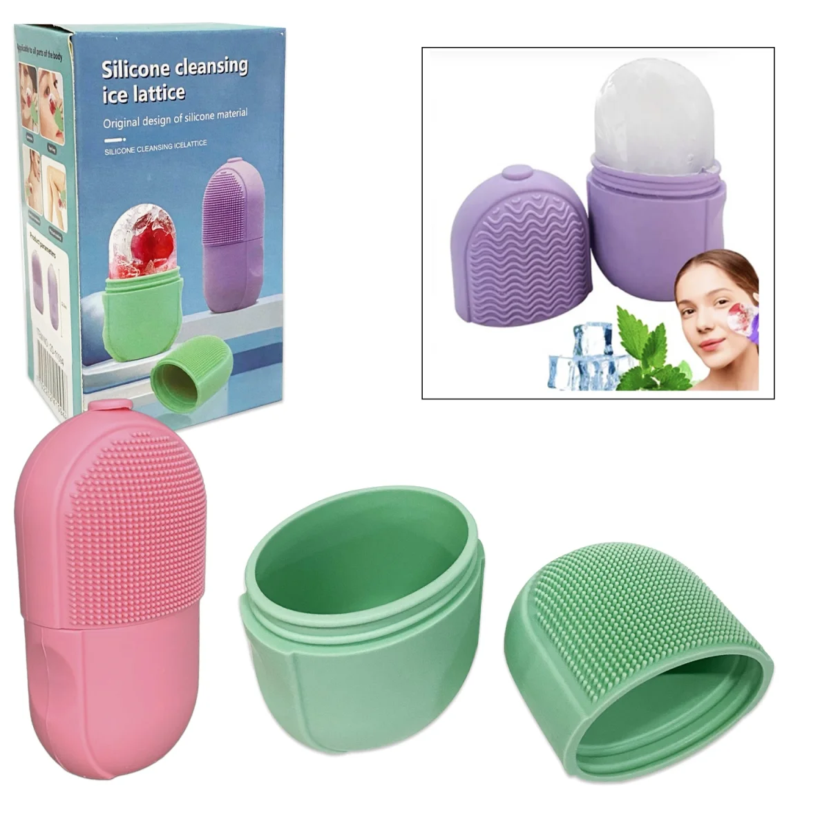 MOLDE MASAJEADOR FACIAL DE SILICONA PARA HIELO