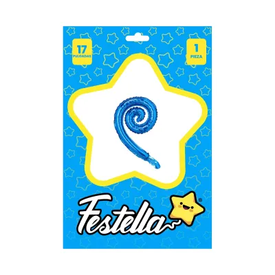 GLOBO KURLY ESPIRAL AZUL OSCURO 17" (PQTX25)