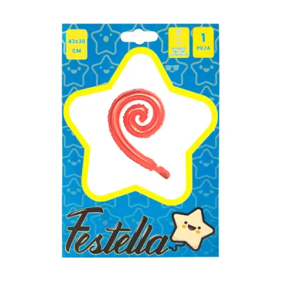 GLOBO KURLY ESPIRAL ROJO 17"(PQTX25)