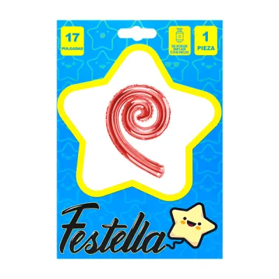 GLOBO KURLY ESPIRAL ROJO 17"(PQTX25)